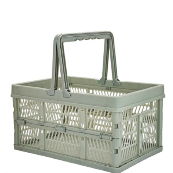 Storage Essentials 12” Grey Collapsible Basket with 2 Handles NWT - Picture 5 of 7